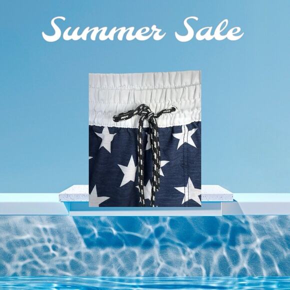 Hurley Swin Board Shorts M Red White And Blue Stars Stripes - Picture 12 of 16